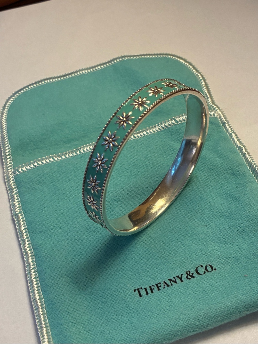 Tiffany & Co. Turquoise Enamel Bangle Bracelet - Picture 2 of 7